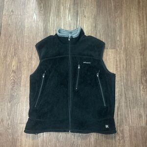 Vintage Patagonia Regulator R Vest Mens XL Black Fleece Zip Up